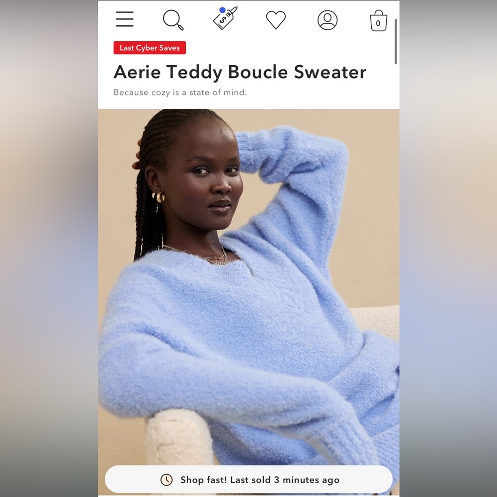 Aerie teddy boucle sweater